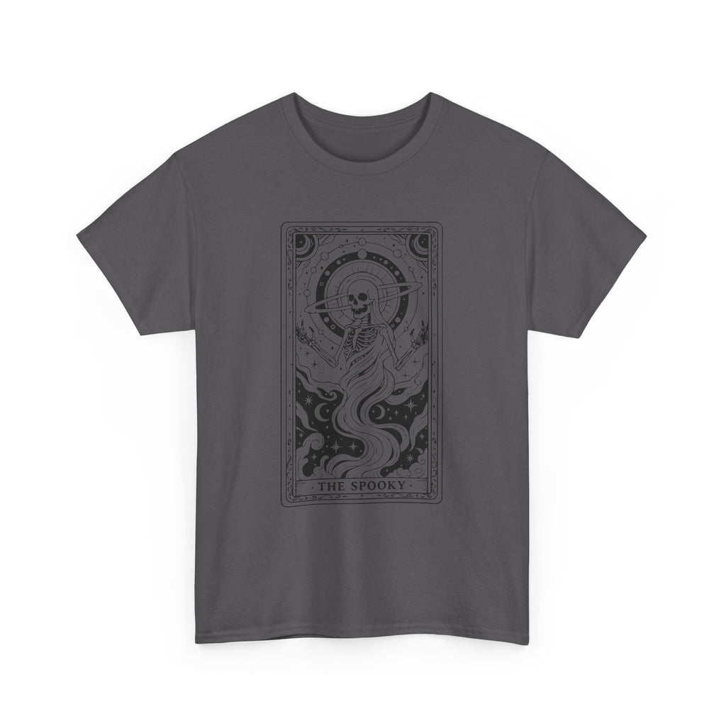 Tarot Skull Flame T‑Shirt — 'The Spooky' Gothic Graphic Tee