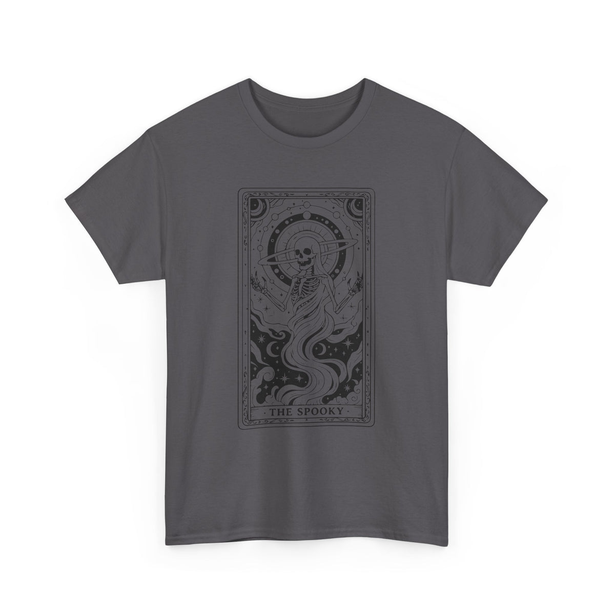 Tarot Skull Flame T‑Shirt — 'The Spooky' Gothic Graphic Tee