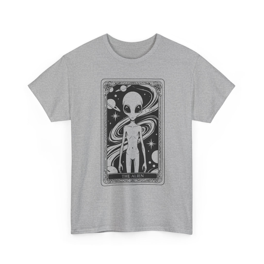 Alien Tarot Graphic Tee — Cosmic Space Alien Illustration Shirt