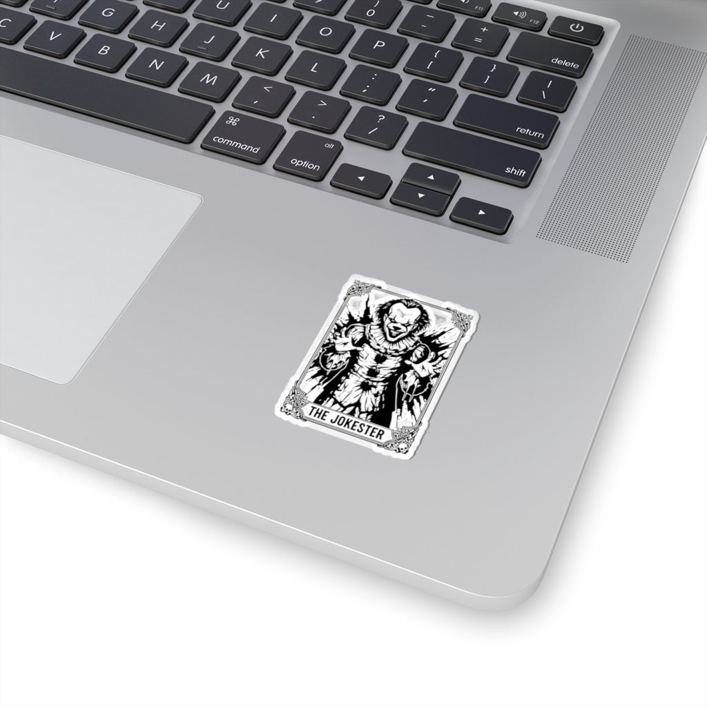 The Jokester Horror Sticker — Creepy Clown Kiss-Cut Sticker for Laptops & Skateboards
