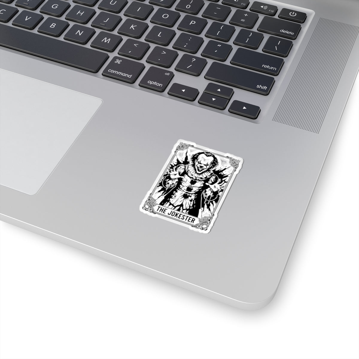 The Jokester Horror Sticker — Creepy Clown Kiss-Cut Sticker for Laptops & Skateboards