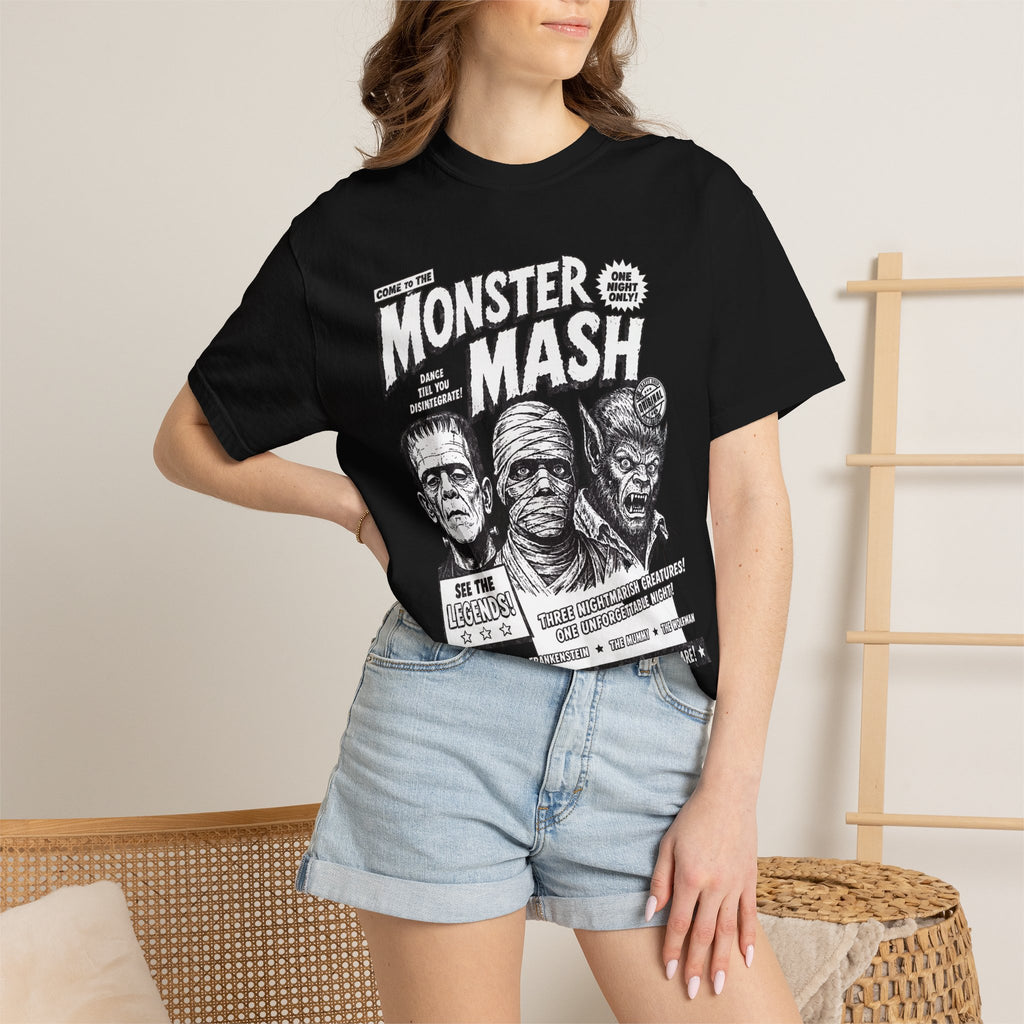 Monster Mash Vintage Horror T-Shirt — Retro Frankenstein Wolfman Mummy Concert Poster