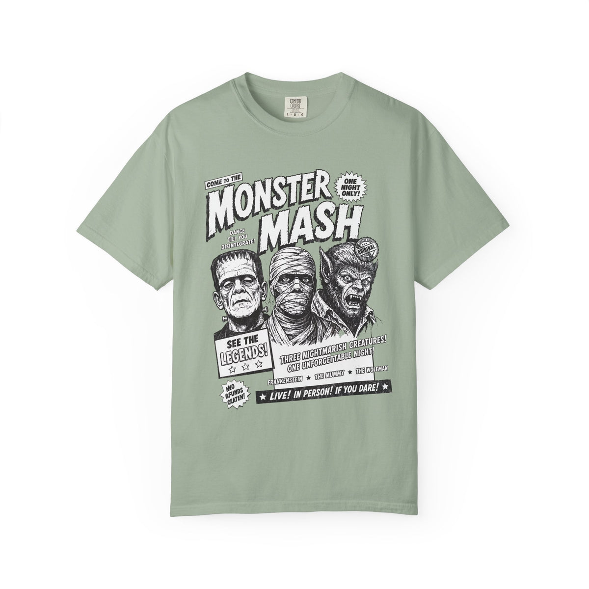 Monster Mash Vintage Horror T-Shirt — Retro Frankenstein Wolfman Mummy Concert Poster