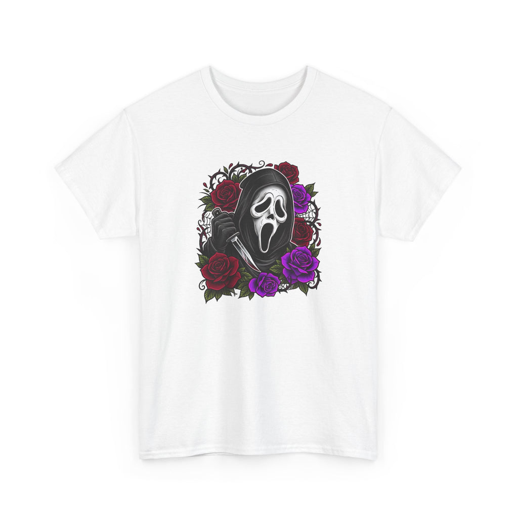 Scream Mask Roses T-Shirt — Gothic Horror Graphic Tee