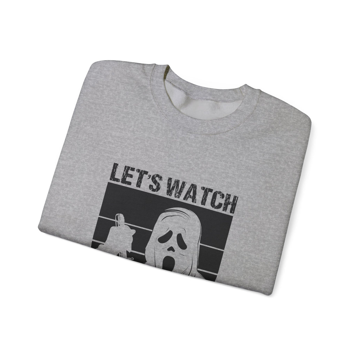 Horror Movie Crewneck Sweatshirt - "Let’s Watch Scary Movies" Ghost Design