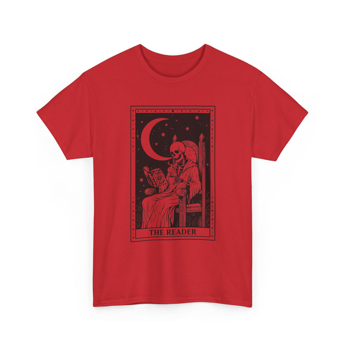 Tarot 'The Reader' Graphic Tee — Moonlit Occult Reading T-Shirt