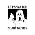 Let's Watch Scary Movies Sticker — Horror Movie Scream Vinyl Kiss-Cut