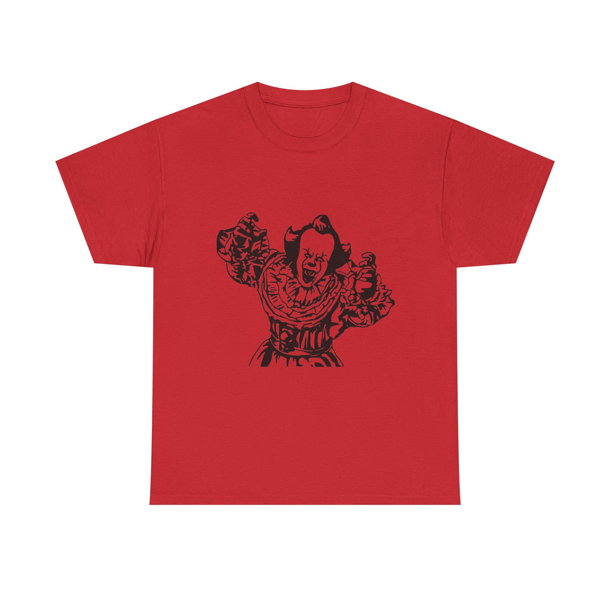 Clown Graphic Tee — Vintage Horror Pennywise-Style Black Illustration