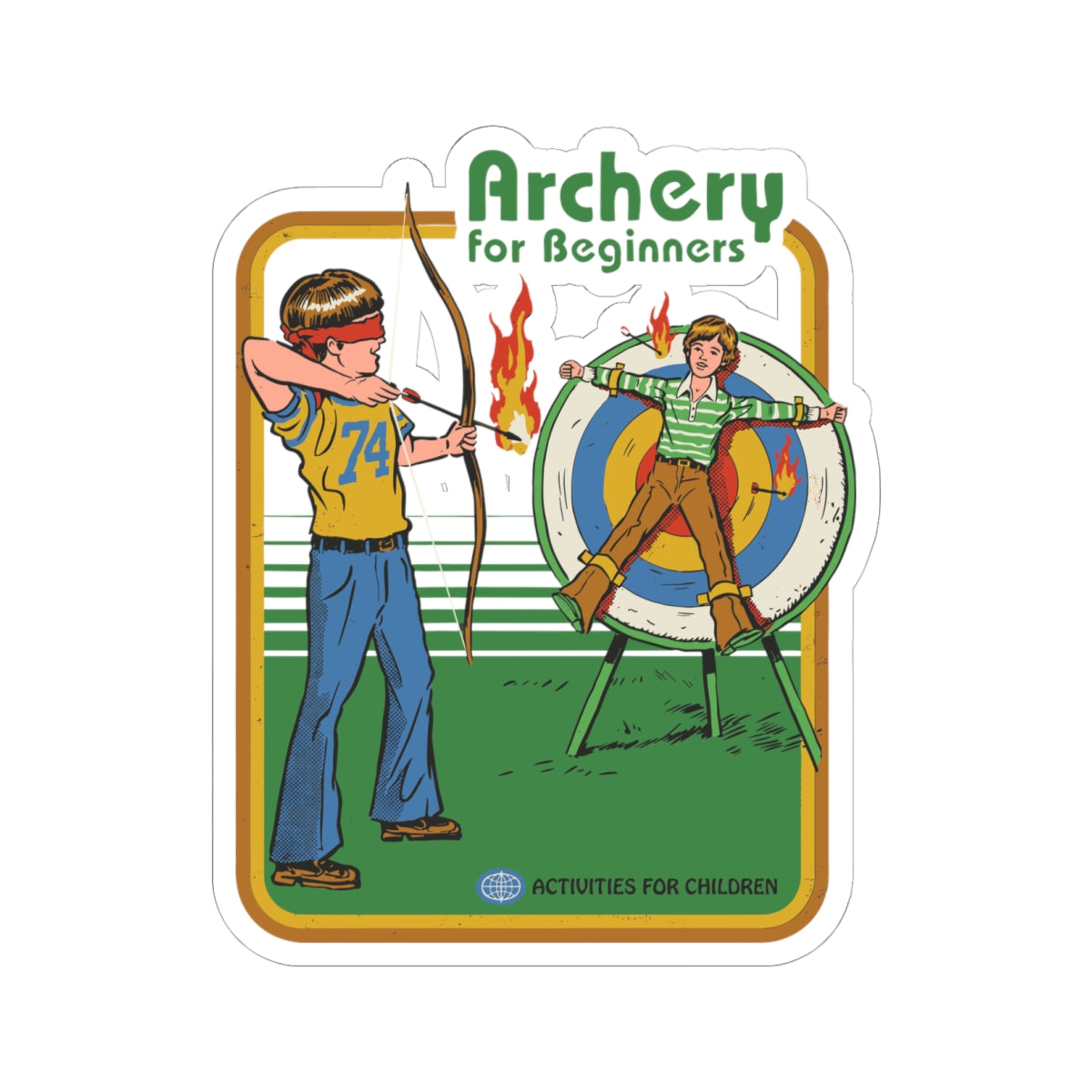 Archery for Beginners Sticker — Retro Kids Sports Kiss-Cut Sticker
