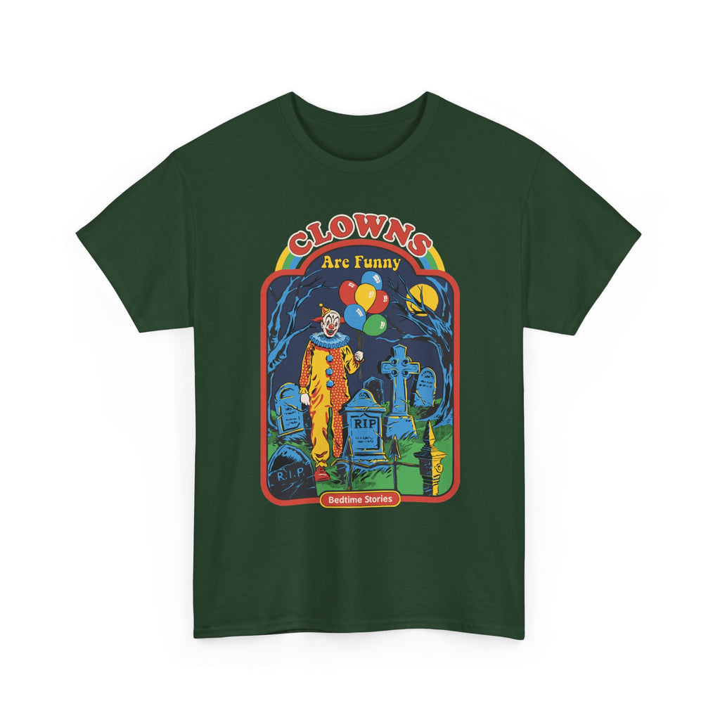 Creepy Clown Graveyard T-Shirt — "Clowns Are Funny" Halloween Tee