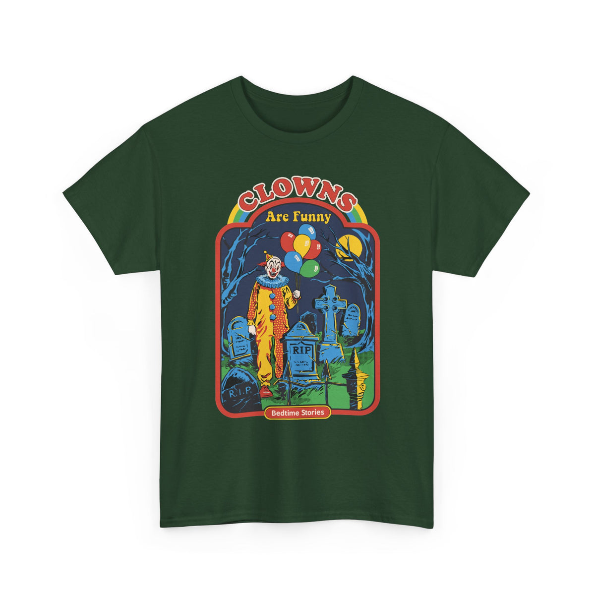 Creepy Clown Graveyard T-Shirt — "Clowns Are Funny" Halloween Tee