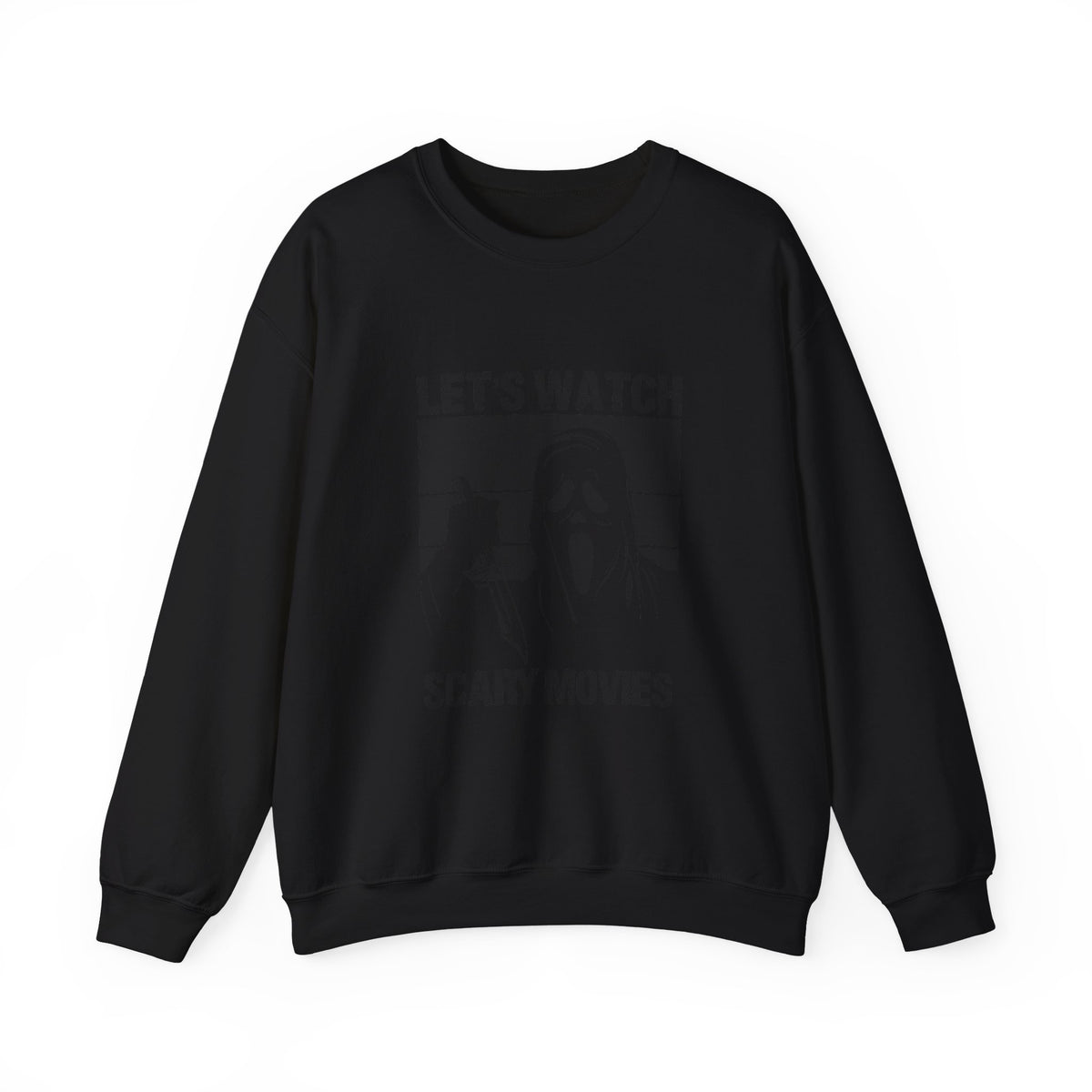 Horror Movie Crewneck Sweatshirt - "Let’s Watch Scary Movies" Ghost Design