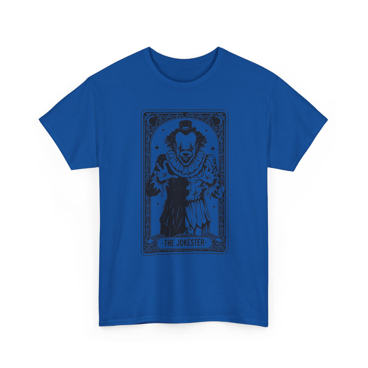 The Jokester Tarot Tee — Vintage Black & White Clown Graphic T‑Shirt