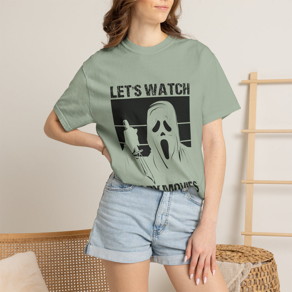 Scary Movies Tee — "Let’s Watch Scary Movies" Horror Graphic T-Shirt