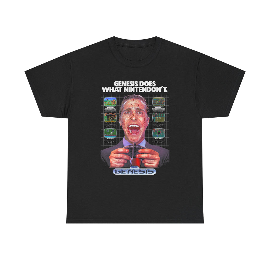 Retro Gaming Tee — "Genesis Does What Nintendon't" Vintage Console Shirt