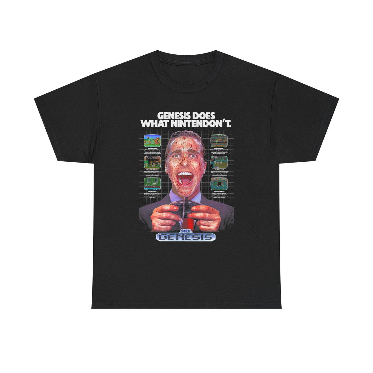 Retro Gaming Tee — "Genesis Does What Nintendon't" Vintage Console Shirt