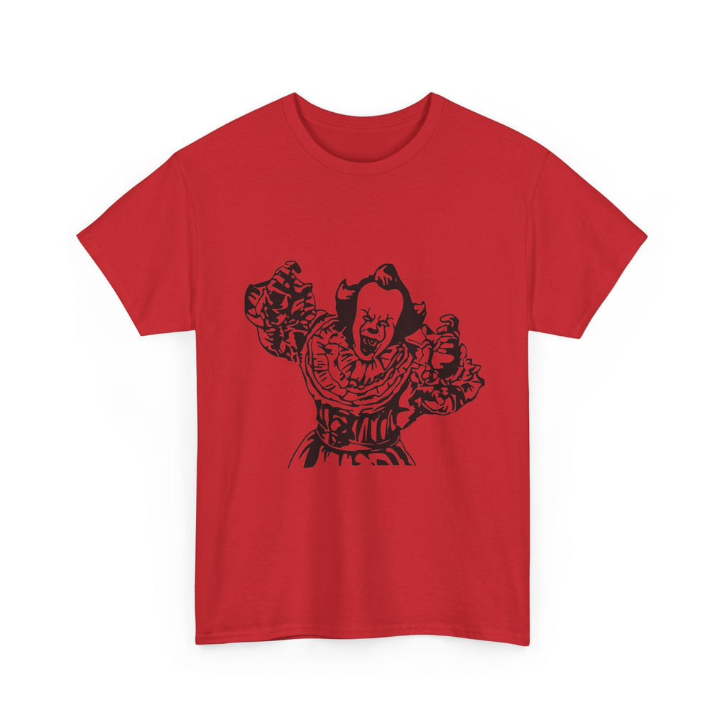 Clown Graphic Tee — Vintage Horror Pennywise-Style Black Illustration