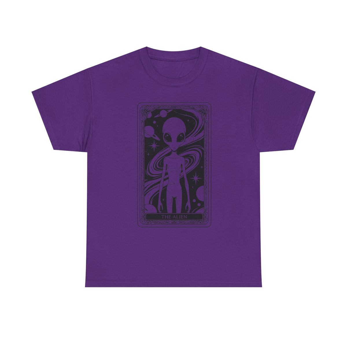 Alien Tarot Graphic Tee — Cosmic Space Alien Illustration Shirt