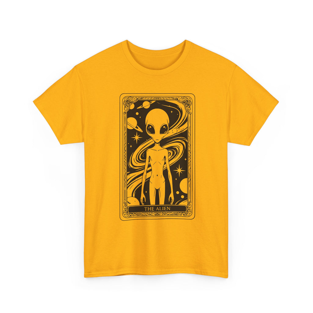 Alien Tarot Graphic Tee — Cosmic Space Alien Illustration Shirt