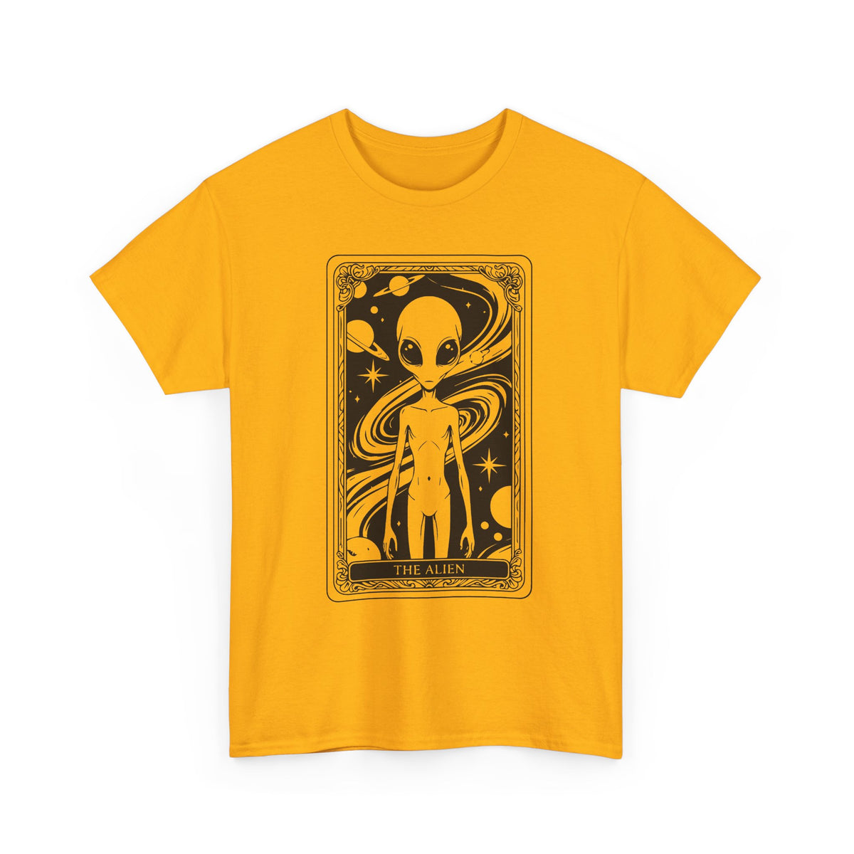 Alien Tarot Graphic Tee — Cosmic Space Alien Illustration Shirt
