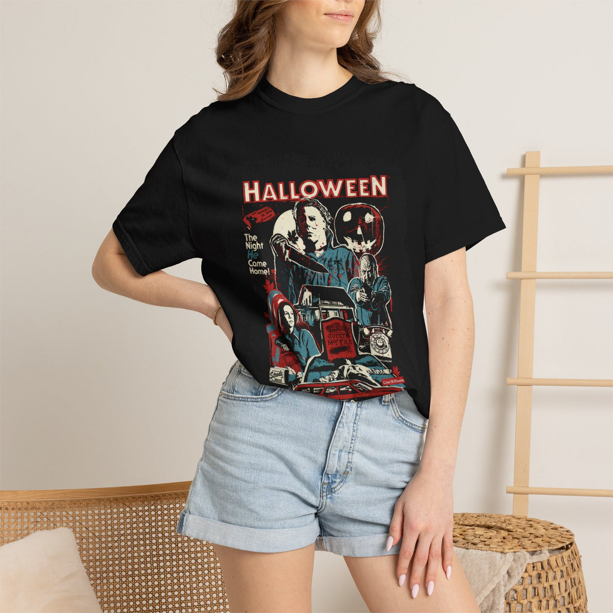 Halloween Retro Horror Movie T-Shirt — Vintage Slasher Collage Tee