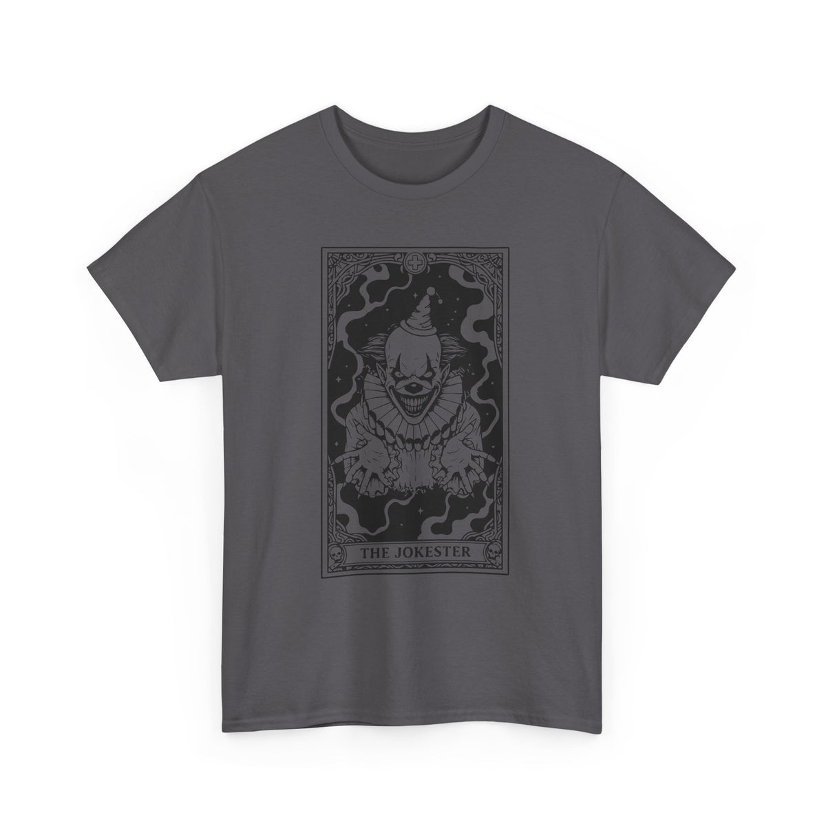 The Jokester Tarot T-Shirt — Gothic Clown Graphic Tee
