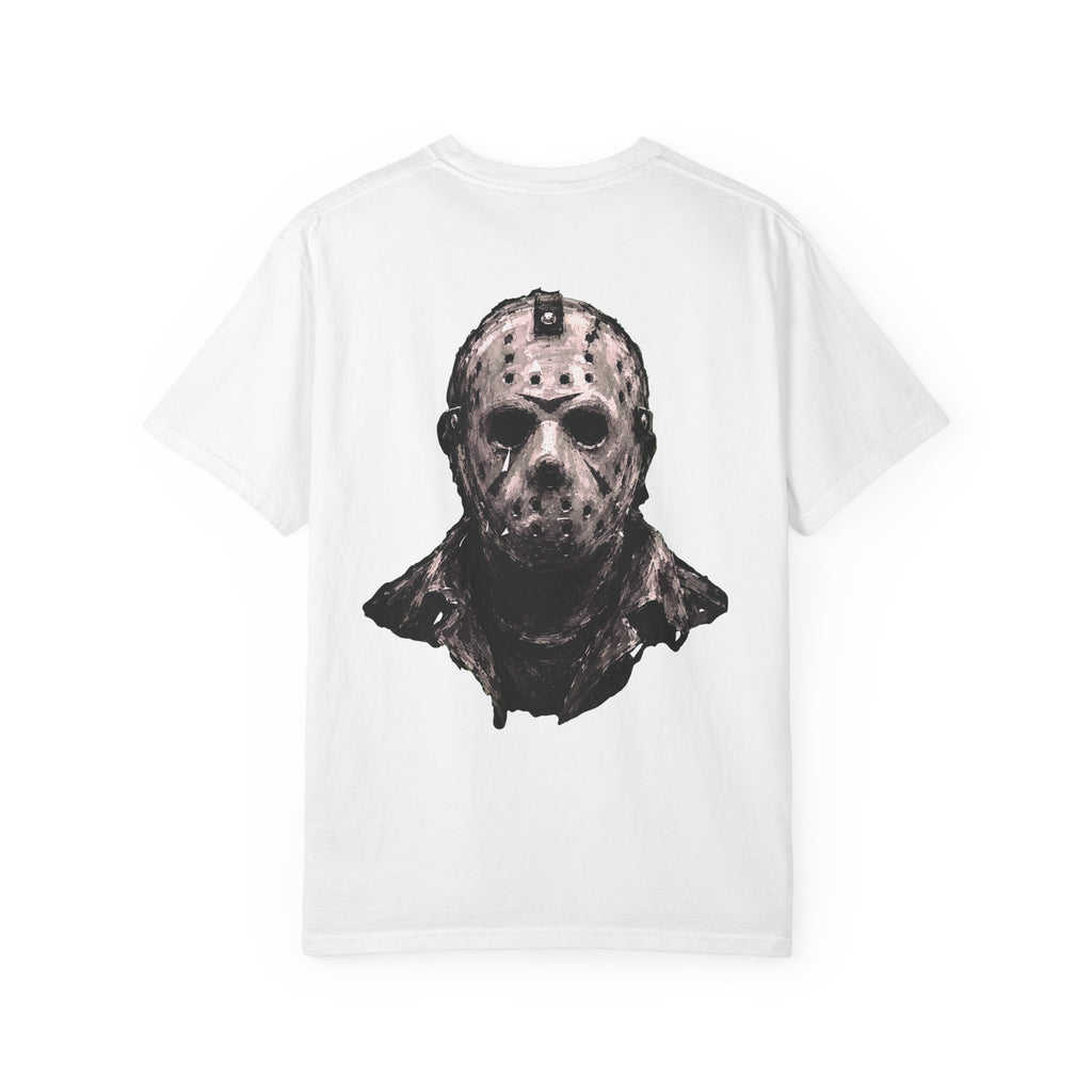 Horror Mask Graphic T-Shirt — Jason Voorhees Back Print