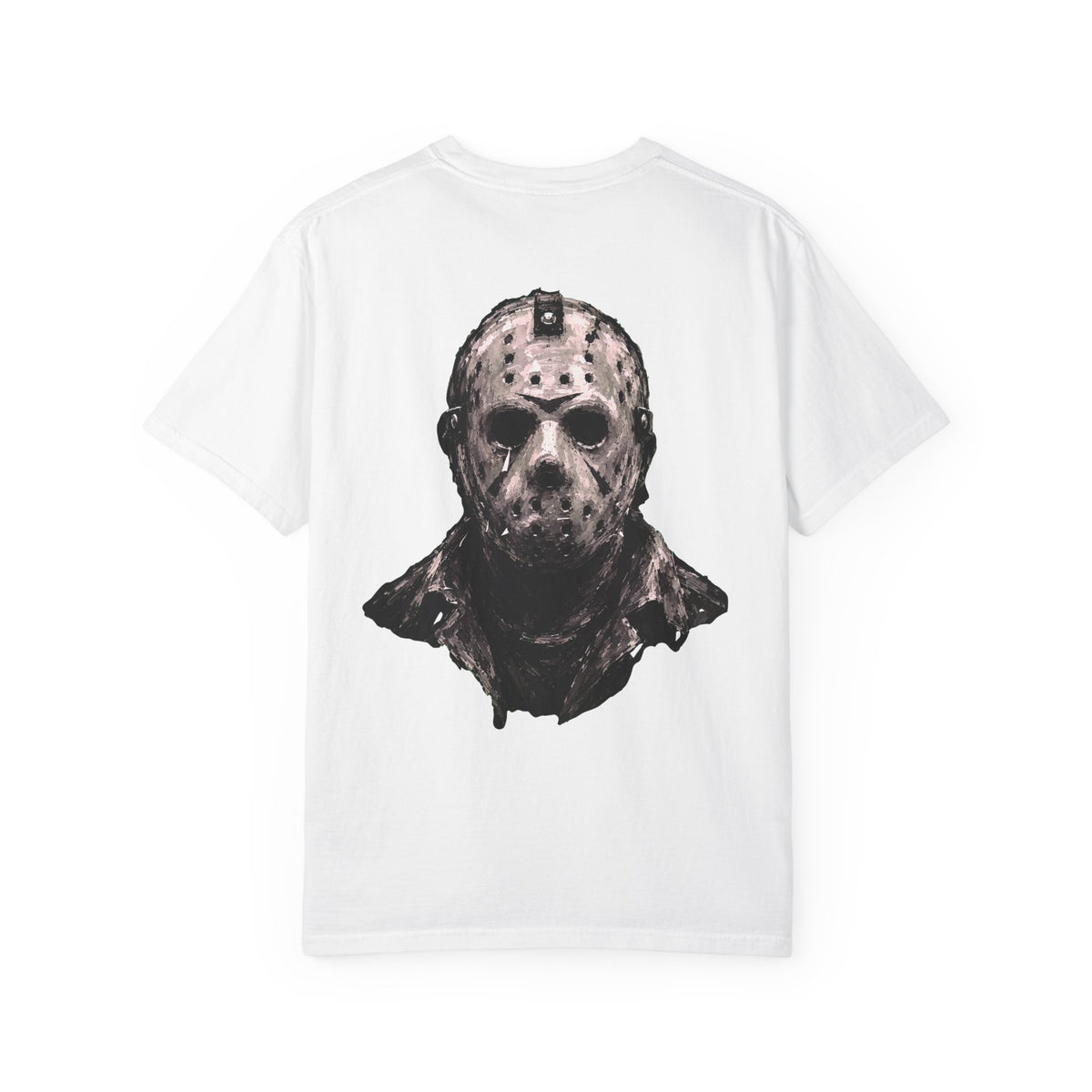 Horror Mask Graphic T-Shirt — Jason Voorhees Back Print