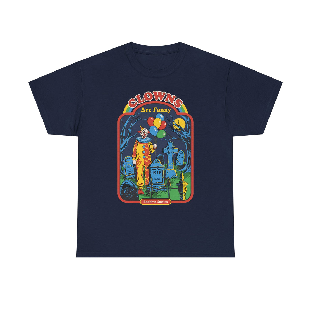 Creepy Clown Graveyard T-Shirt — "Clowns Are Funny" Halloween Tee