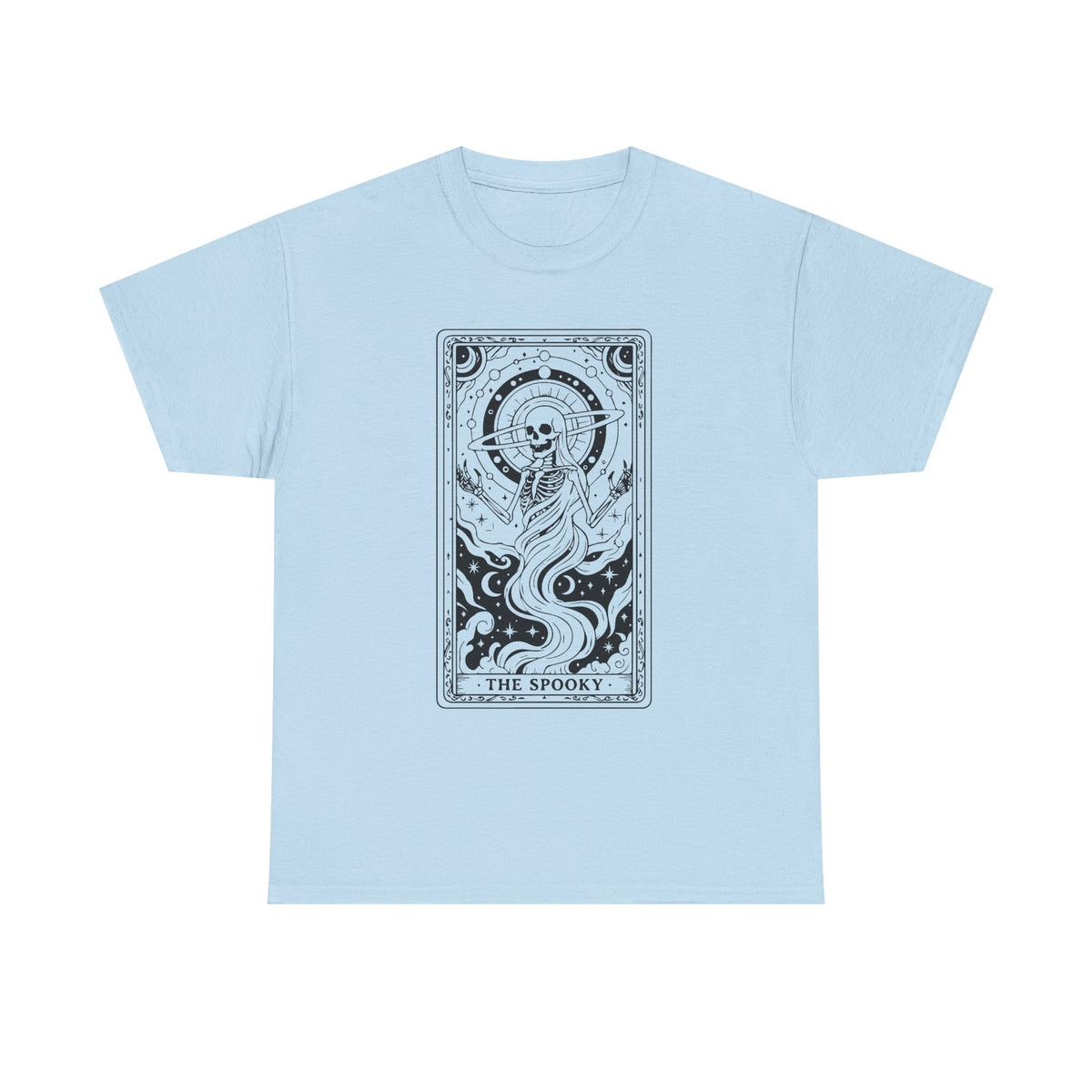 Tarot Skull Flame T‑Shirt — 'The Spooky' Gothic Graphic Tee