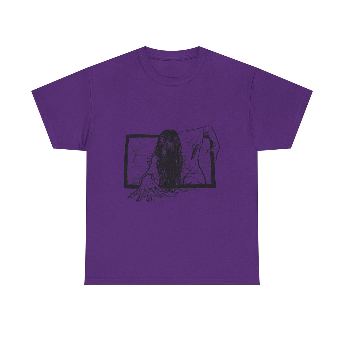 Horror Girl T‑Shirt — Creepy Window Ghost Graphic Tee