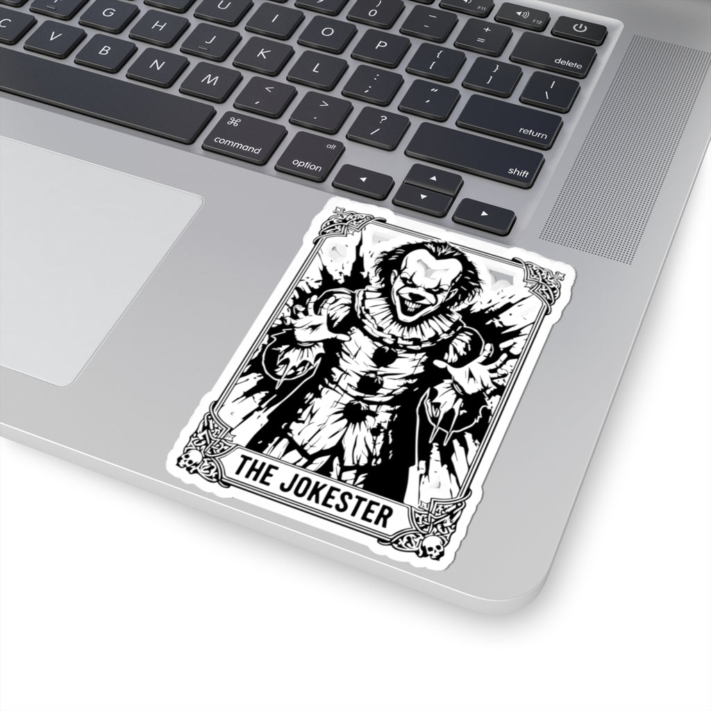 The Jokester Horror Sticker — Creepy Clown Kiss-Cut Sticker for Laptops & Skateboards