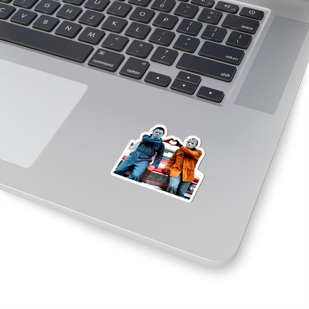 Horror Duo Sticker — Michael Myers & Jason Voorhees Heart Pose Kiss-Cut Sticker