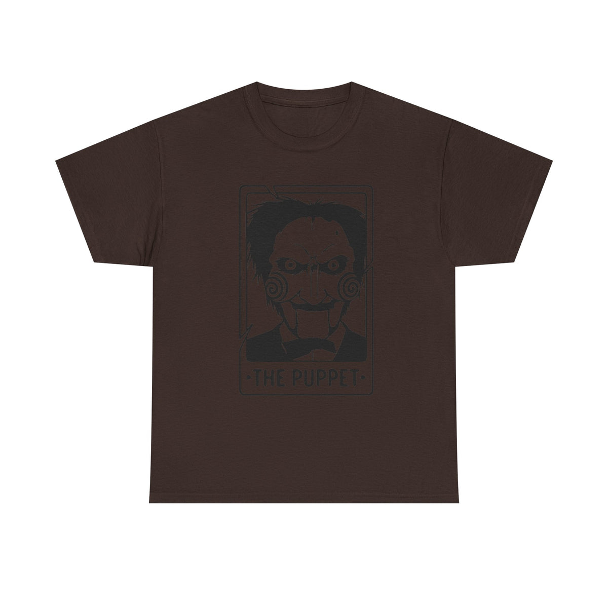 Horror Puppet Graphic Tee — "The Puppet" Vintage Creepy Mask T‑Shirt