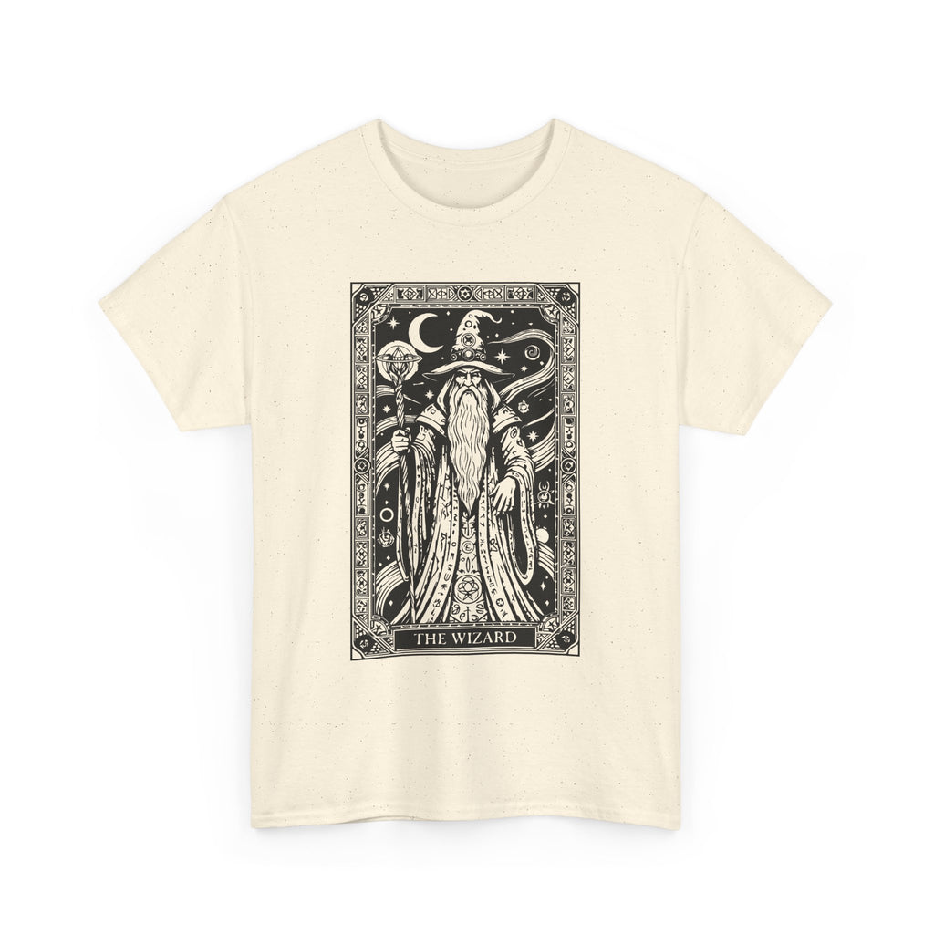 Tarot Wizard T-Shirt — Mystic Moon & Stars Occult Graphic Tee