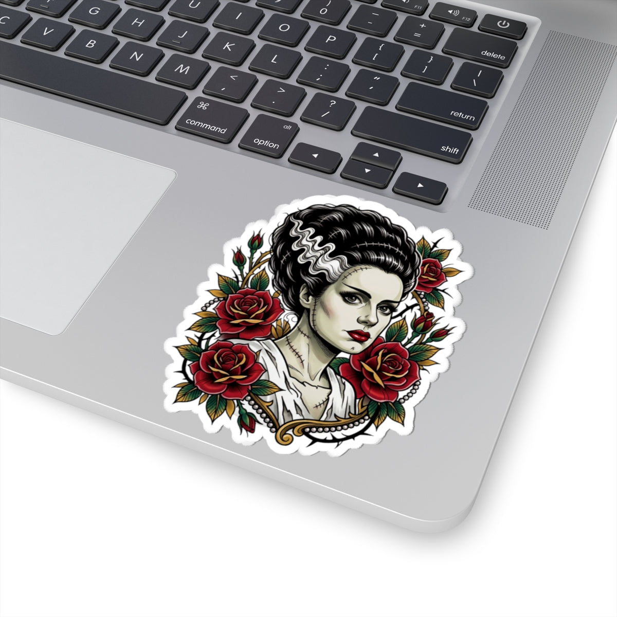 Bride of Frankenstein Sticker – Gothic Rose Kiss-Cut Sticker