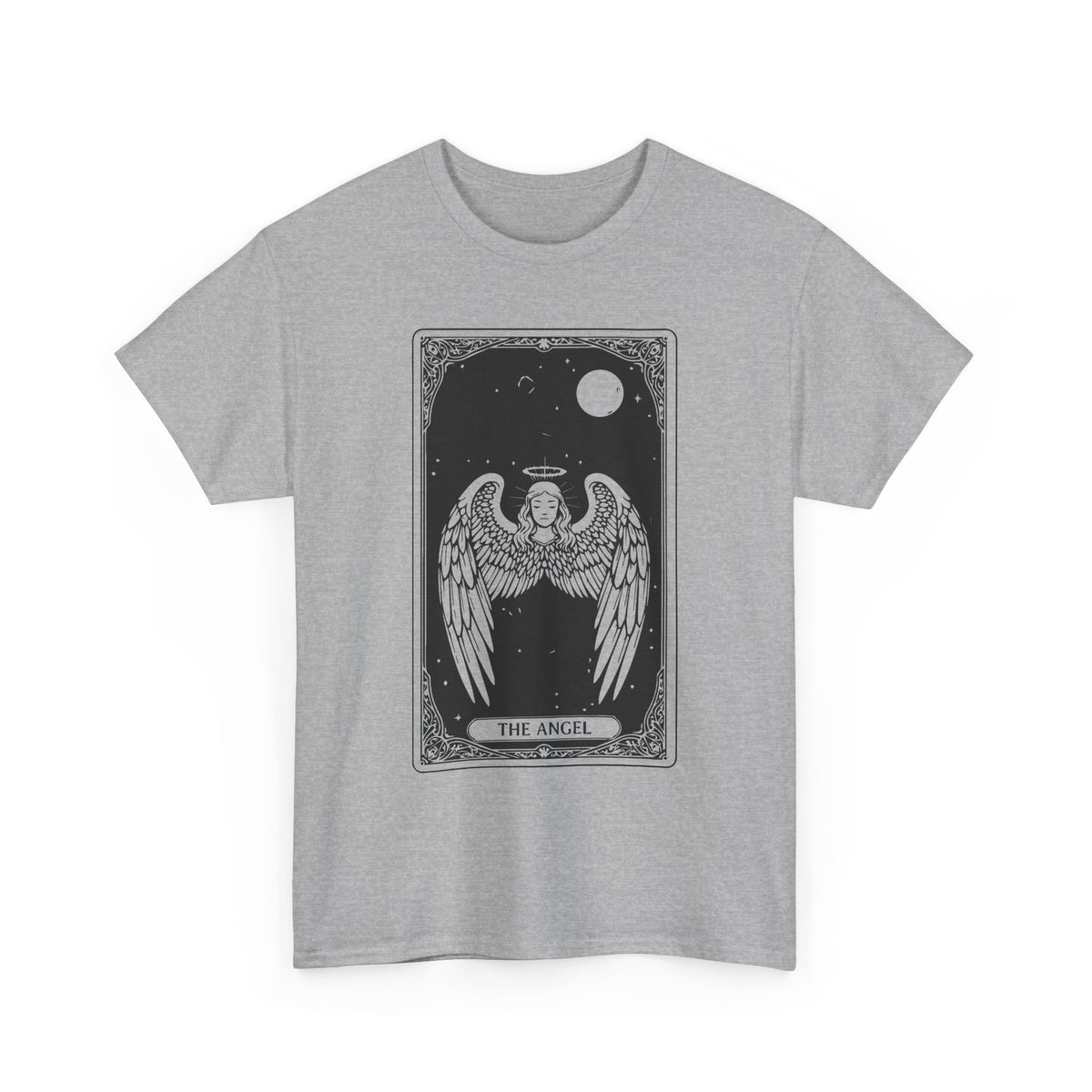 Tarot 'The Angel' Graphic Tee — Gothic Moonlight Angel Shirt