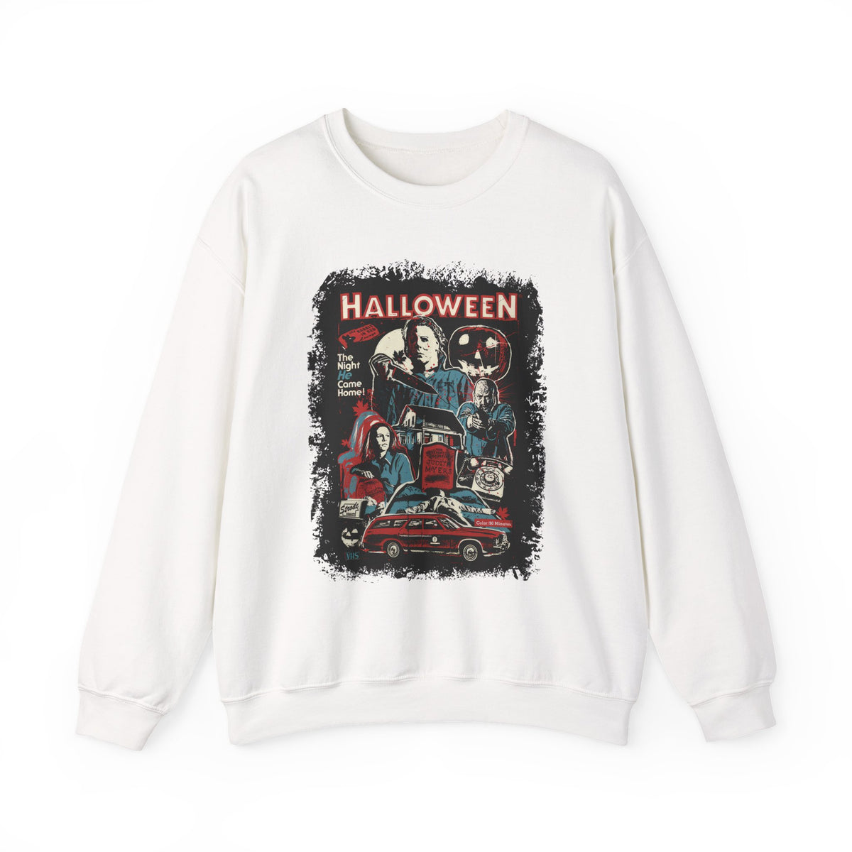 Halloween Horror Crewneck Sweatshirt — Retro Movie Monsters Graphic