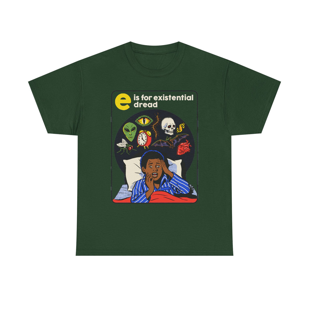 Nightmare Dreams Graphic Tee — Retro Horror Sleep Illustration