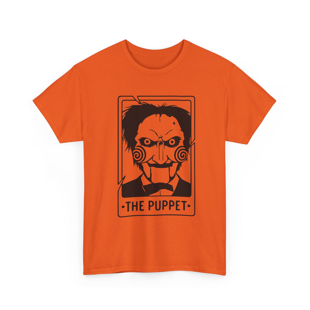 Horror Puppet Graphic Tee — "The Puppet" Vintage Creepy Mask T‑Shirt
