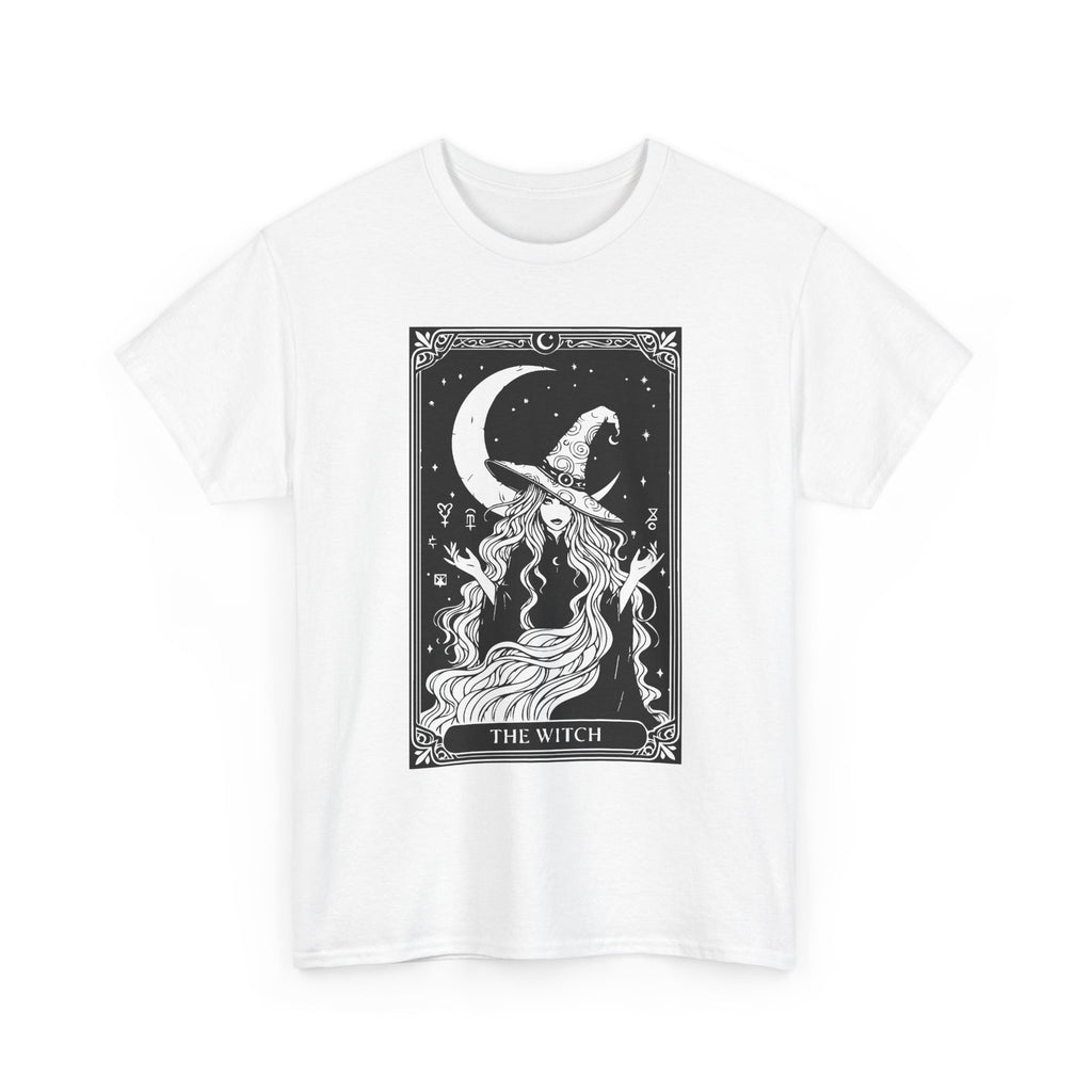 Witch & Moon T-Shirt — Mystical Tarot Art Graphic Tee