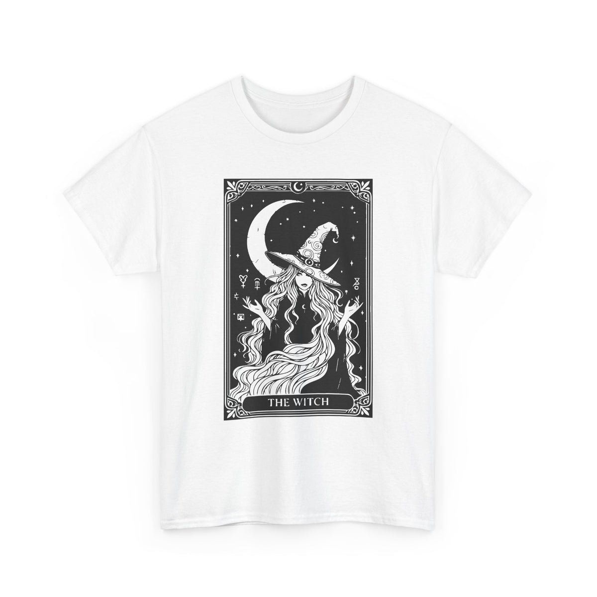 Witch & Moon T-Shirt — Mystical Tarot Art Graphic Tee