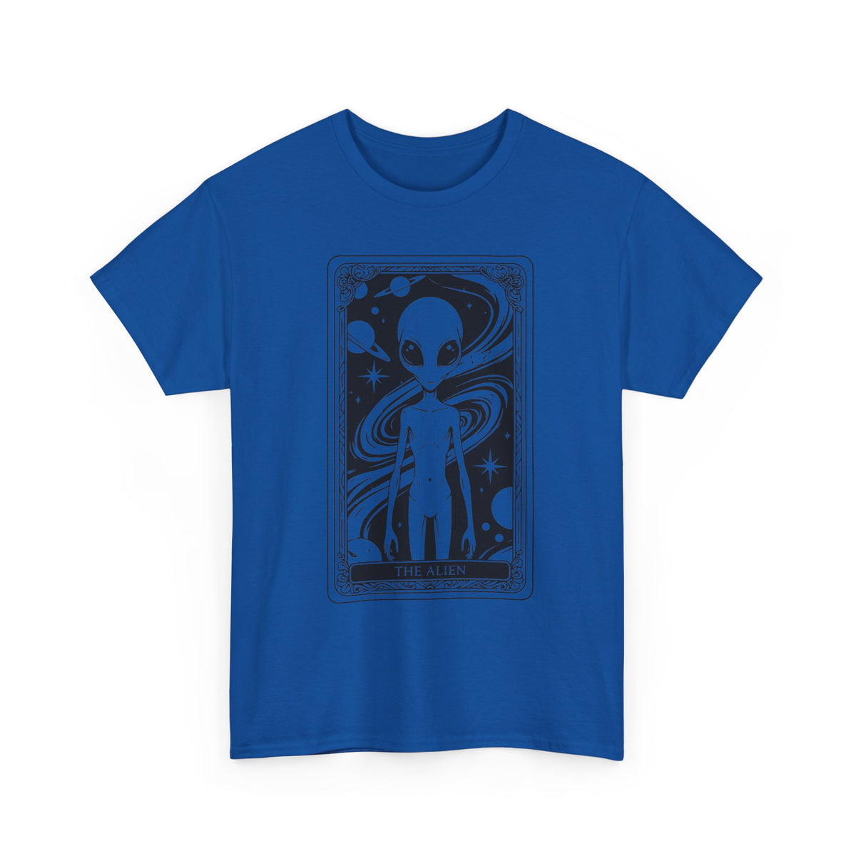 Alien Tarot Graphic Tee — Cosmic Space Alien Illustration Shirt