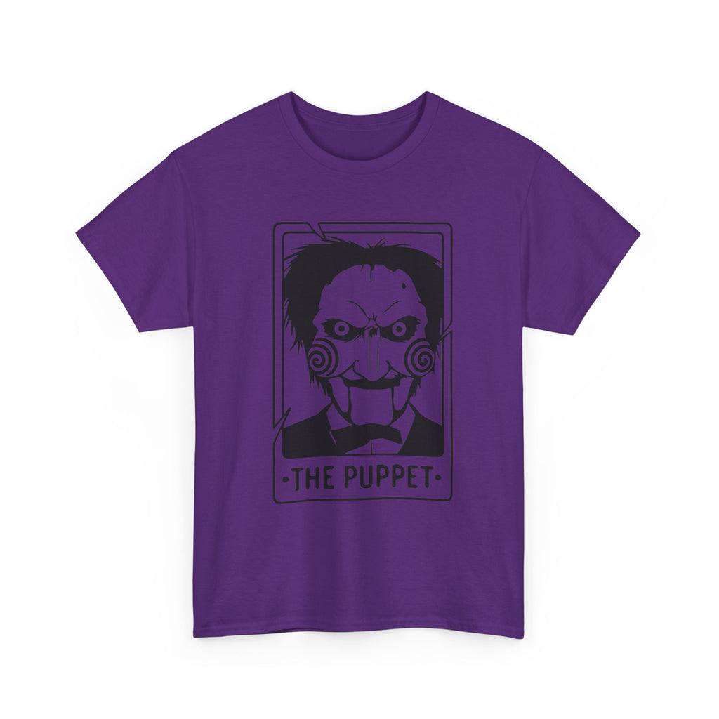 Horror Puppet Graphic Tee — "The Puppet" Vintage Creepy Mask T‑Shirt