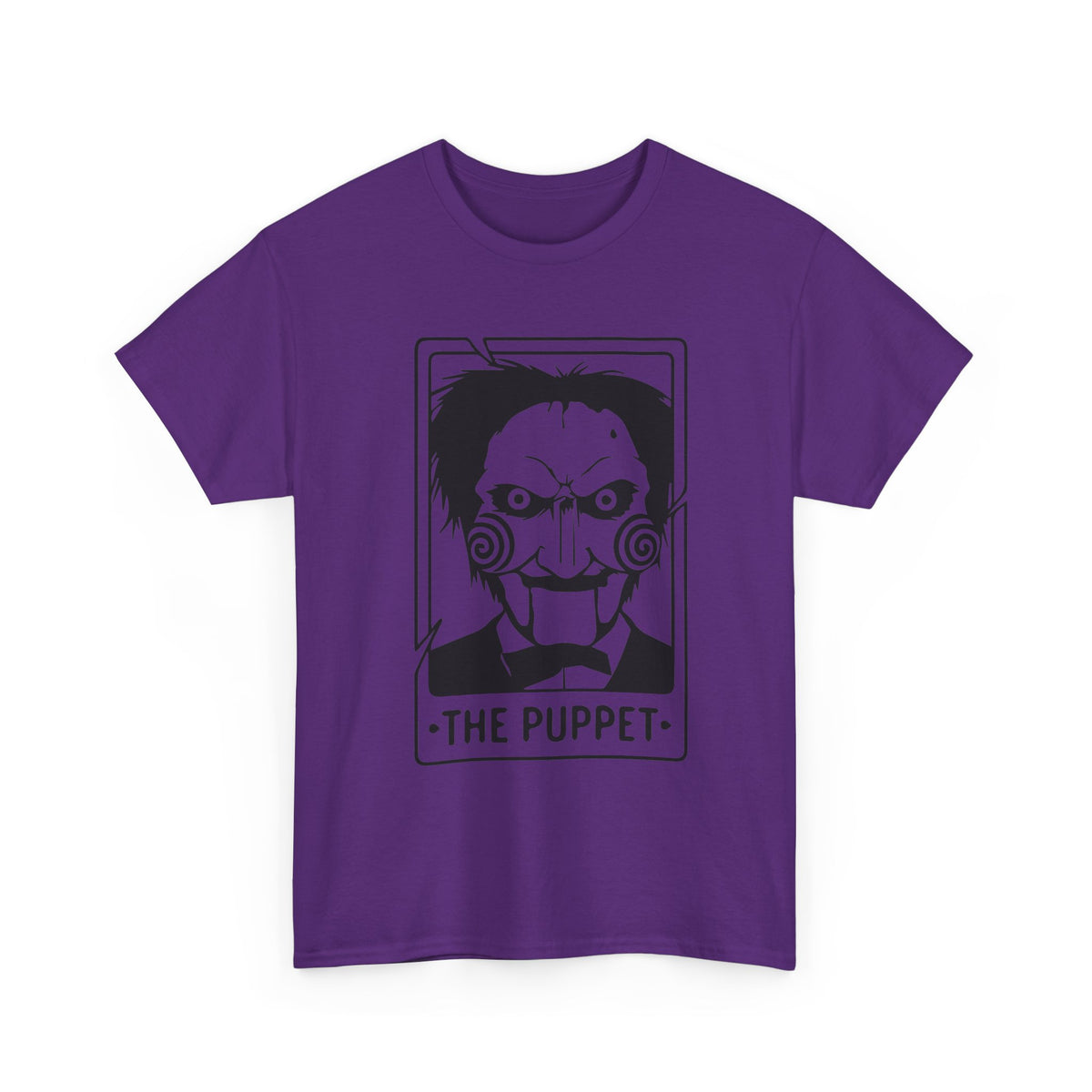 Horror Puppet Graphic Tee — "The Puppet" Vintage Creepy Mask T‑Shirt