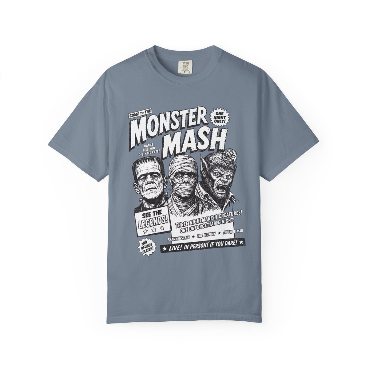 Monster Mash Vintage Horror T-Shirt — Retro Frankenstein Wolfman Mummy Concert Poster