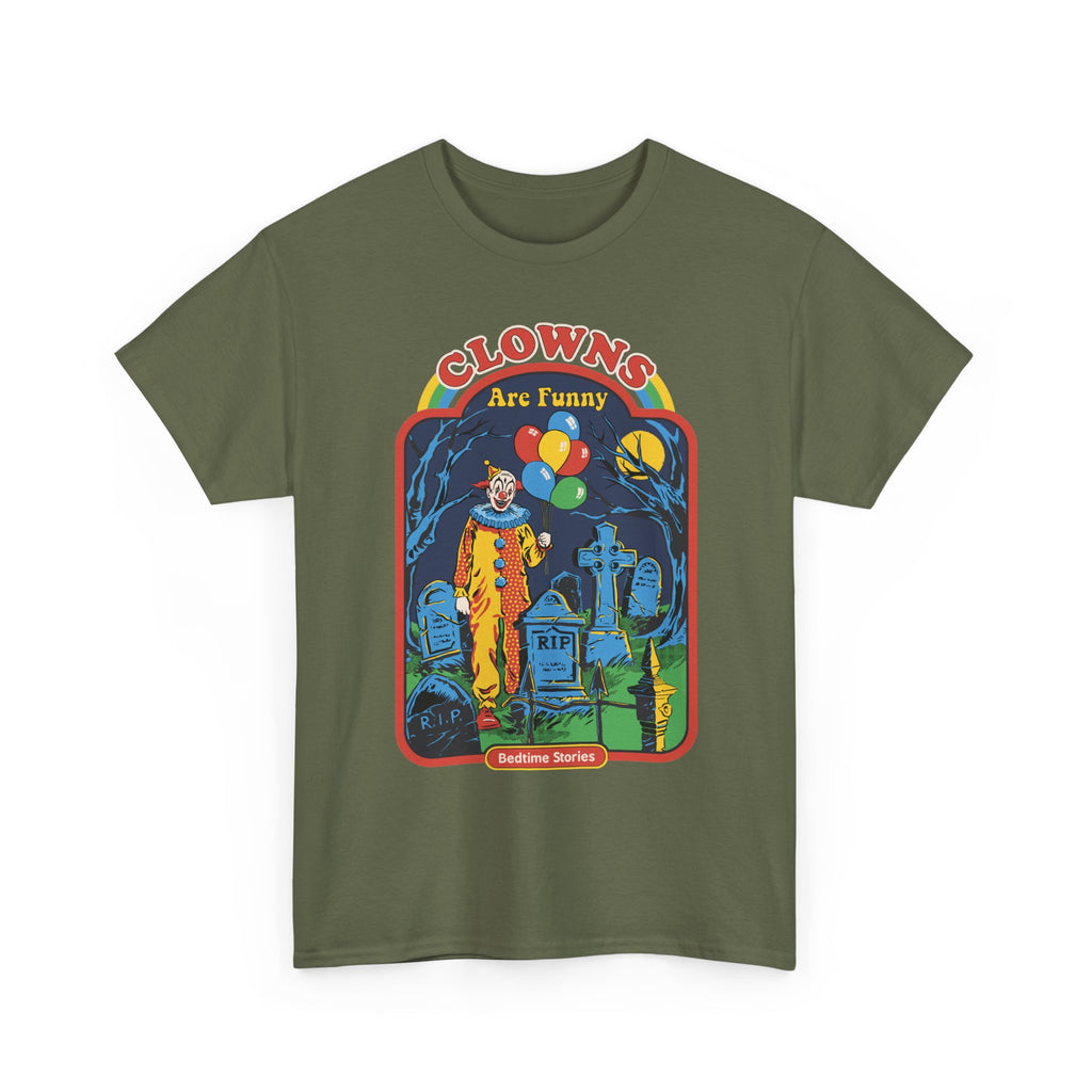 Creepy Clown Graveyard T-Shirt — "Clowns Are Funny" Halloween Tee