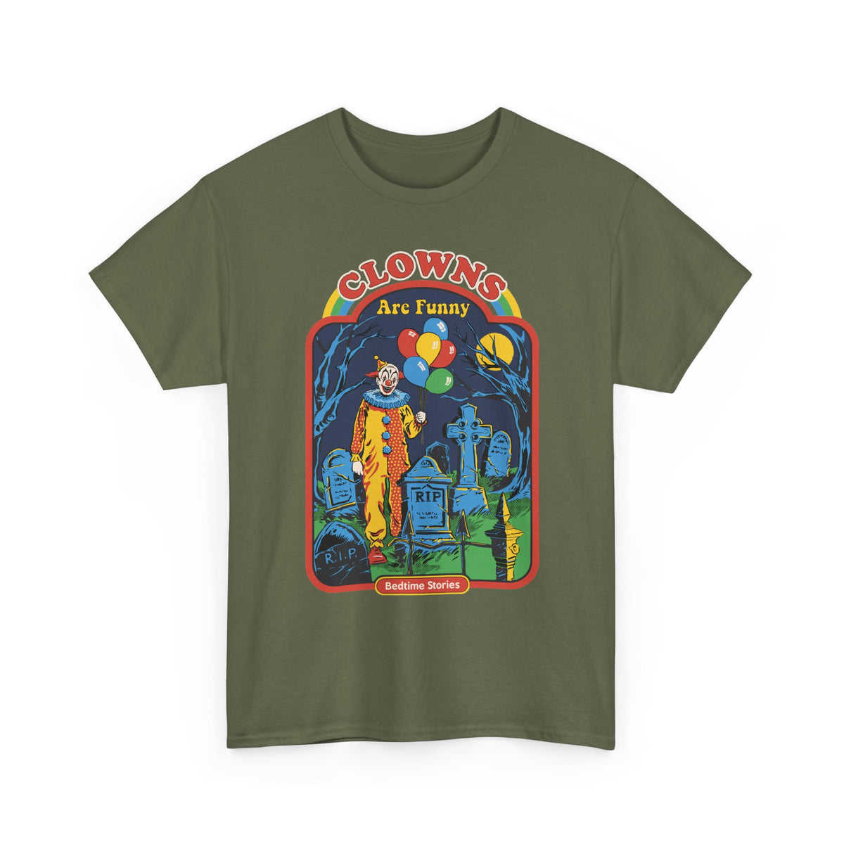 Creepy Clown Graveyard T-Shirt — "Clowns Are Funny" Halloween Tee