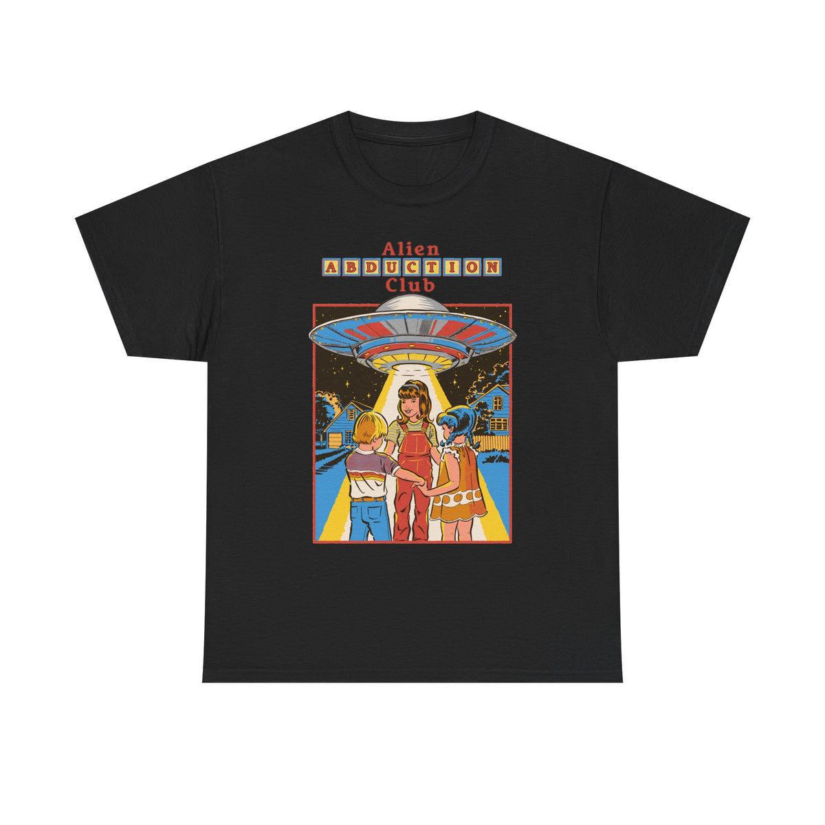 Alien Abduction Club Graphic Tee — Retro UFO Sci‑Fi T-Shirt