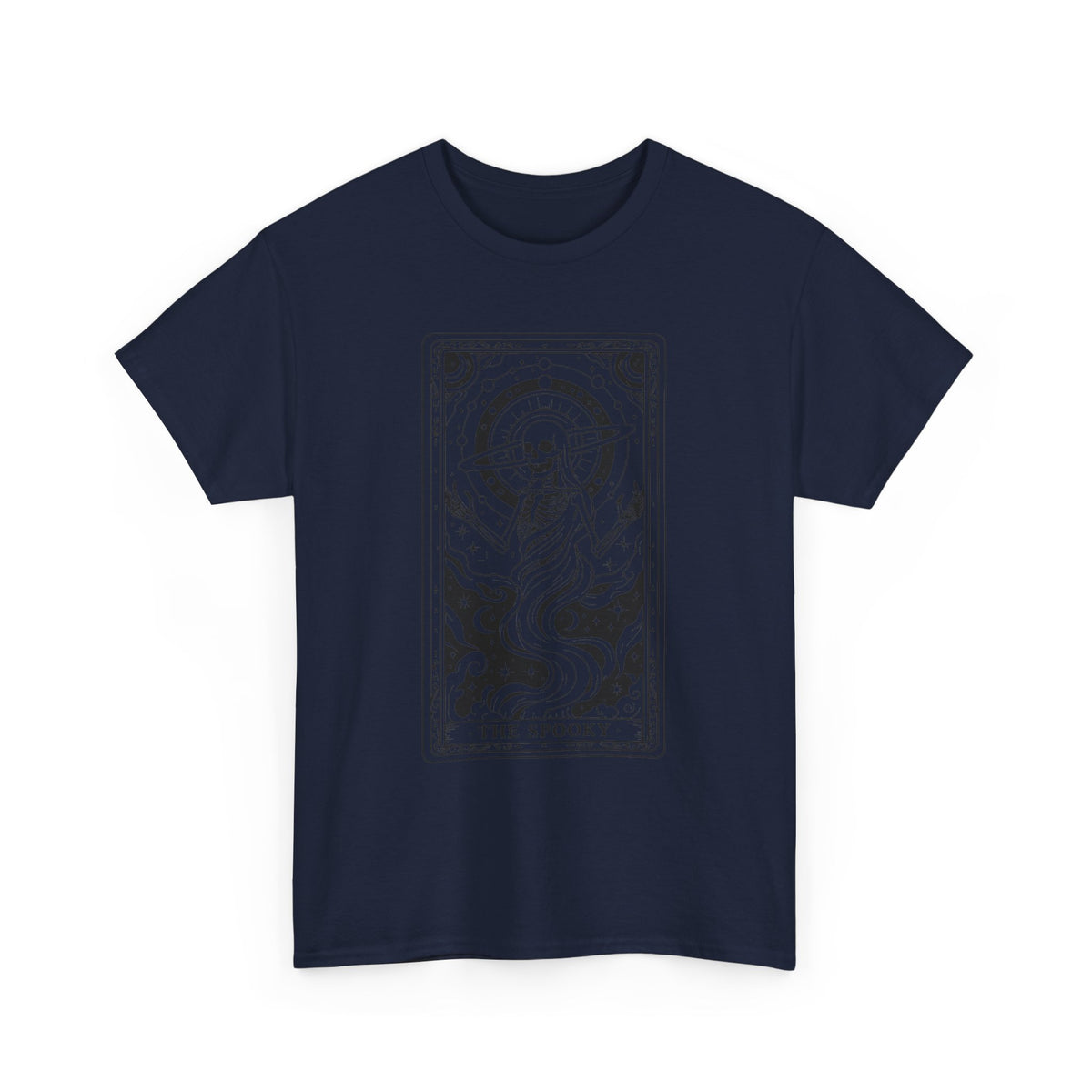 Tarot Skull Flame T‑Shirt — 'The Spooky' Gothic Graphic Tee